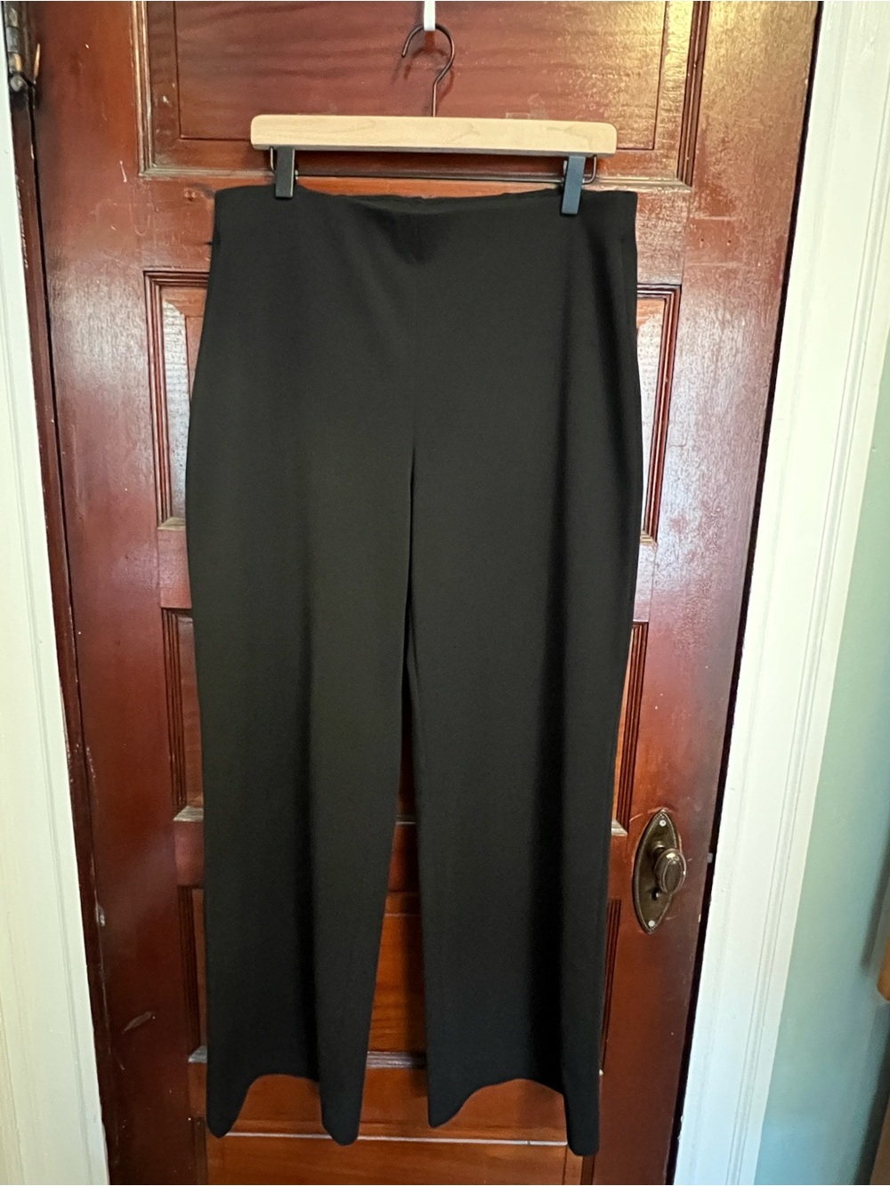 White House Black Market Black Wide-Leg Pull-On Pants